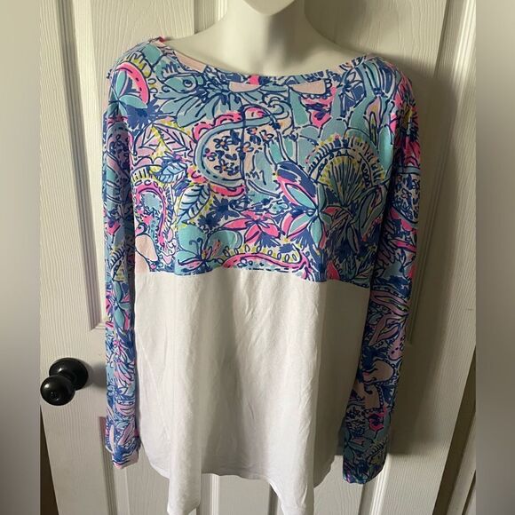 Lilly Pulitzer Finn Top  "POP UP GOT YOUR BACK"  size M - Picture 2 of 6